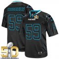 Youth Nike Panthers #59 Luke Kuechly Lights Out Black Super Bowl 50 Stitched Jersey