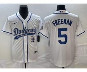 Men\'s Los Angeles Dodgers #5 Freddie Freeman White Cool Base Stitched Baseball Jersey