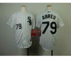 Youth mlb jerseys chicago white sox #79 abreu white[black stripe]