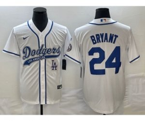 Men\'s Los Angeles Dodgers #24 Kobe Bryant White Cool Base Stitched Baseball Jersey1