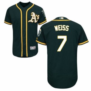 Men\'s Majestic Oakland Athletics #7 Walt Weiss Green Flexbase Authentic Collection MLB Jersey