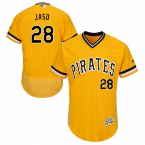 Men\'s Majestic Pittsburgh Pirates #28 John Jaso Gold Flexbase Authentic Collection MLB Jersey