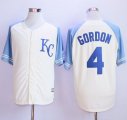 Kansas City Royals #4 Alex Gordon Cream Exclusive Vintage Stitched MLB Jersey