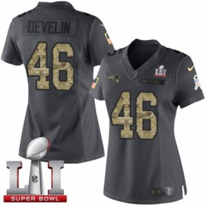 Womens Nike New England Patriots #46 James Develin Limited Black 2016 Salute to Service Super Bowl LI 51 NFL Jersey