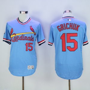 St. Louis Cardinals #15 Randal Grichuk Light Blue Cooperstown Flexbase Jersey