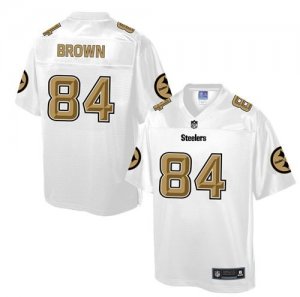 Nike Pittsburgh Steelers #84 Antonio Brown White Men NFL Pro Line Fashion Game Jersey