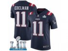Youth Nike New England Patriots #11 Julian Edelman Limited Navy Blue Rush Vapor Untouchable Super Bowl LII NFL Jersey