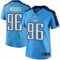 Womens Nike Tennessee Titans #96 Al Woods Limited Light Blue Rush NFL Jersey
