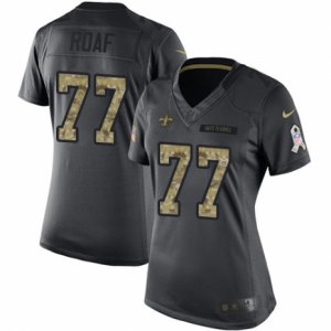 Women\'s Nike New Orleans Saints #77 Willie Roaf Limited Black 2016 Salute to Service NFL Jersey