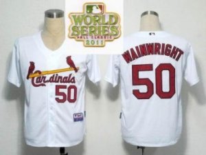 2011 world series mlb st.louis cardinals #50 Adam Wainwright White