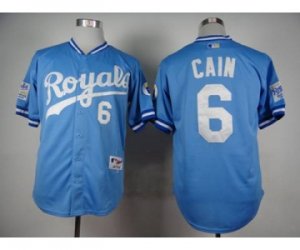 mlb jerseys kansas city royals #6 cain lt.blue[m&n]