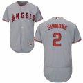 Men's Majestic Los Angeles Angels of Anaheim #2 Andrelton Simmons Grey Flexbase Authentic Collection MLB Jersey