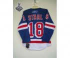 nhl jerseys new york rangers #18 staal blue[2014 stanley cup]