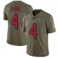 Men Nike Atlanta Falcons #4 Brett Favre Olive Salute To Service Limited Jersey