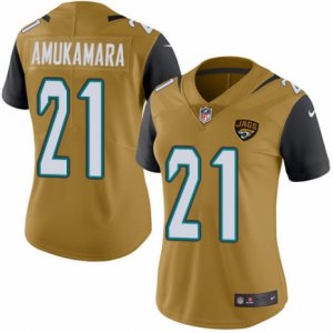 Women\'s Nike Jacksonville Jaguars #21 Prince Amukamara Limited Gold Rush NFL Jersey