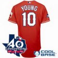 mlb Texas Rangers #10 Young red(40th Anniversary)