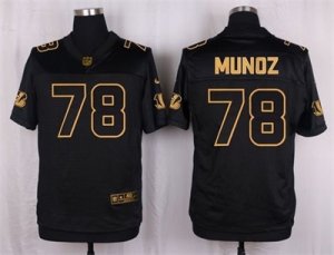 Nike Cincinnati Bengals #78 Anthony Munoz Black Pro Line Gold Collection Jersey(Elite)