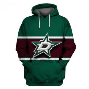 Dallas Stars Green Wine All Stitched Hooded Sweatshirt