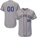 Colorado Rockies Gray Mens Flexbase Customized Jersey