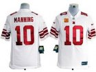 Nike NFL New York Giants #10 Eli Manning white Jerseys(C Patch Game)