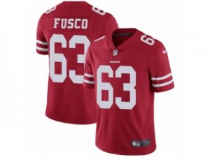 Mens Nike San Francisco 49ers #63 Brandon Fusco Vapor Untouchable Limited Red Team Color NFL Jersey