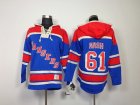 nhl New York Rangers #61 Rick Nash Blue[pullover hooded sweatshirt]