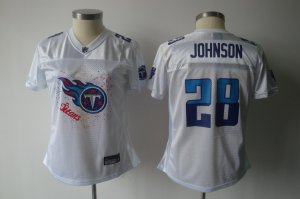 women nfl tennessee titans #28 johnson white[2011 fem fan]