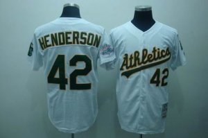 mlb oakland athletics #42 henderson m&n white