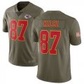 Nike Chiefs #87 Travis Kelce Youth Olive Salute To Service Limited Jersey