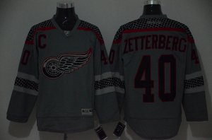 NHL detroit red wings #40 Henrik Zetterberg Charcoal Cross Check Fashion jerseys