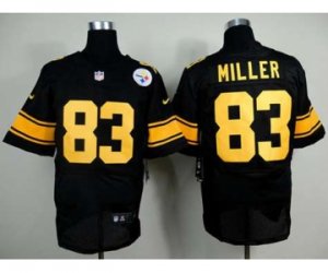 Nike pittsburgh steelers #83 miller black jerseys[Elite][number yellow]