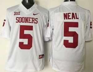 NCAA Oklahoma Sooners #5 Durron Neal white New XII Stitched Jersey