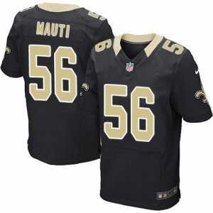 Mens Nike New Orleans Saints #56 Michael Mauti Elite Black Team Color NFL Jersey