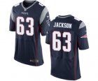 Mens Nike New England Patriots #63 Tre Jackson Elite Navy Blue Team Color NFL Jersey