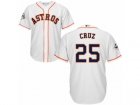 Houston Astros #25 Jose Cruz Jr. Replica White Home 2017 World Series Bound Cool Base MLB Jersey