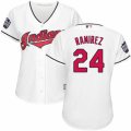 Womens Majestic Cleveland Indians #24 Manny Ramirez Authentic White Home 2016 World Series Bound Cool Base MLB Jersey