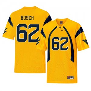 West Virginia Mountaineers #62 Kyle Bosch Gold College Football Jersey