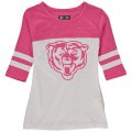 Chicago Bears 5th & Ocean By New Era Girls Youth Jersey 34 Sleeve T-Shirt White Pink