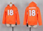 Nike Youth denver broncos #18 peyton manning orange jerseys(Pullover Hoodie)