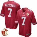 Men's San Francisco 49ers #7 Colin Kaepernick Nike Scarlet 70th Anniversary Patch Game Jersey