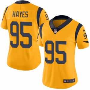 Women\'s Nike Los Angeles Rams #95 William Hayes Limited Gold Rush NFL Jersey
