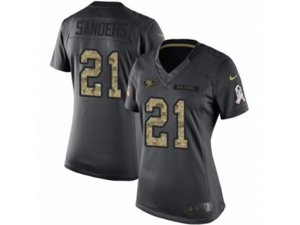 Women Nike San Francisco 49ers #21 Deion Sanders Limited Black 2016 Salute to Service NFL Jersey