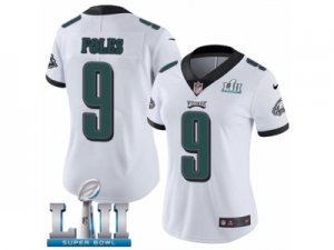 Women Nike Philadelphia Eagles #9 Nick Foles White Vapor Untouchable Limited Player Super Bowl LII NFL Jersey