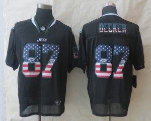 Nike New York Jets #87 Decker Black Jerseys(USA Flag Fashion Elite)