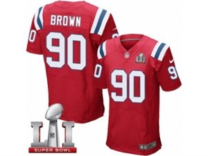 Mens Nike New England Patriots #90 Malcom Brown Elite Red Alternate Super Bowl LI 51 NFL Jersey