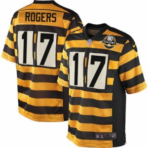 Mens Nike Pittsburgh Steelers #17 Eli Rogers Elite Yellow Black Alternate 80TH Anniversary Throwback NFL Jersey