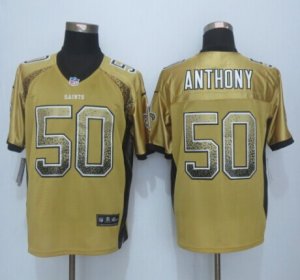 Nike New Orleans Saints 50 Anthony Gold Jerseys(Drift Fashion Elite)