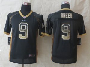 Youth 2014 New Nike Orleans Saints #9 Brees Black Jerseys(Drift Fashion)