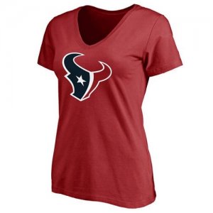Womens Houston Texans Pro Line Primary Team Logo Slim Fit T-Shirt Red