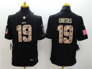Nike Colts #19 Johnny Unitas Black Salute To Service Limited Jersey